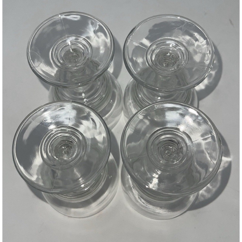Set of 4 Vintage Beehive clear petite Sherry Gimlet stemmed Glasses - Picture 3 of 8